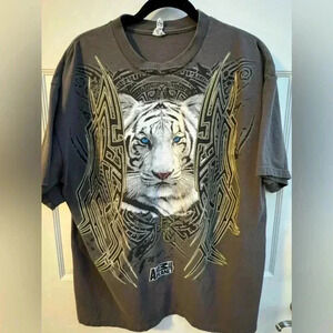 Y2K Tiger Animal Planet Unisex Tee XL Oversized Ed Hardy Thrasher Short Sleeve